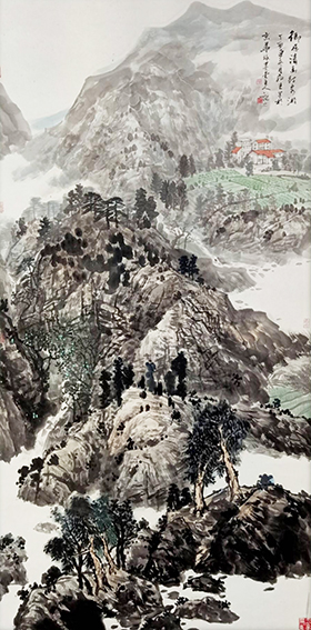 程敬生  《乡居清幽待客游》